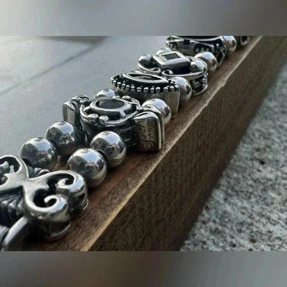 925 Sterling Silver Mixed Gemstone Slide Charm Bracelet - Picture 9 of 15